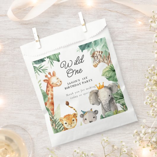 Wild One Oerwoud Safari Verjaardag Bedankzakje (Geknipt)