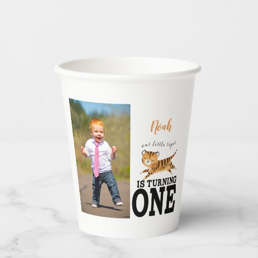 Wild One Oerwoud Tiger 1e verjaardag Papieren Bekers (Voorkant)