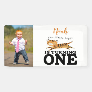 Wild One Oerwoud Tiger 1st Birthday foto Spandoek
