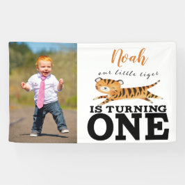 Wild One Oerwoud Tiger 1st Birthday Photo Banner