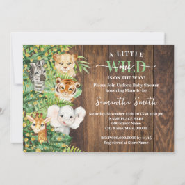 Wild One op de weg Rustic Safari Baby shower Kaart