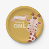 Wild One Party Animal Giraffe Papieren Bordje (Voorkant)