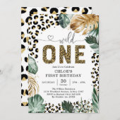 Wild One Party Animals 1st Birthday Invitation (Devant / Derrière)