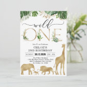 Wild One Party Animals 1st Birthday Invitation (Debout devant)