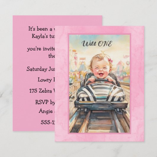 Wild ONE Party Digital Download Invitation (Devant / Derrière)