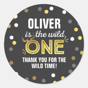 Wild One Party Favor Label Sticker Seal Wild Party