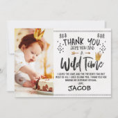 Wild One Photo 1er anniversaire Carte de remerciem (Devant)