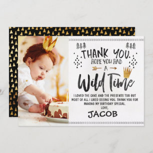 Wild One Photo 1er anniversaire Carte de remerciem