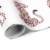 Wild One Pink Leopard Cadeaupapier (Rol Hoek)
