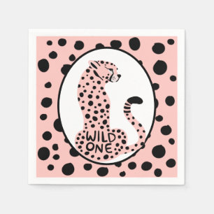 Wild One Pink Leopard First Birthday Servet