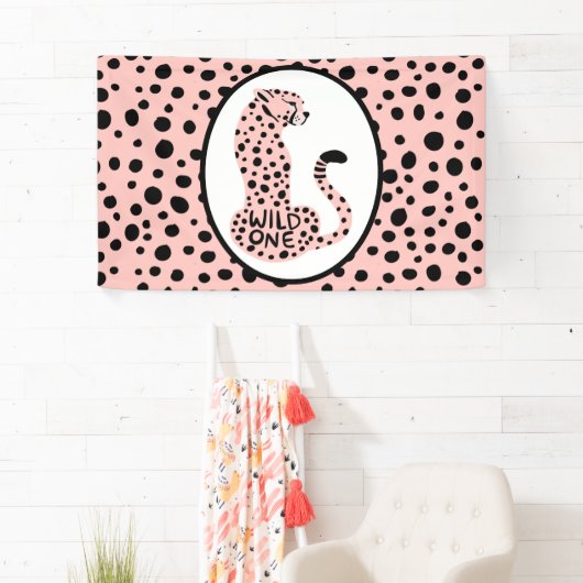 Wild One Pink Leopard First Birthday Spandoek (Insitu)