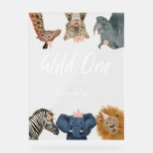 Wild One Pink Safari Bienvenue d'anniversaire (Recto)