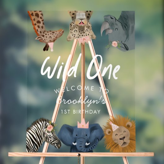 Wild One Pink Safari Bienvenue d'anniversaire (Neutre)
