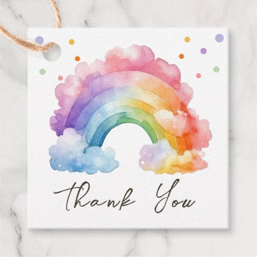 Wild One Rainbow Kids Verjaardag Bedankjes Labels (Voorkant)