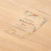 Wild One retro boho thema Eerste Verjaardag Acryl Uitnodigingen (Laagn)