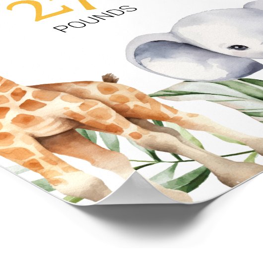 Wild One Safari 1e Verjaardag Mijlpaal teken Poster (Hoek)