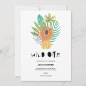 WILD ONE Safari 1er anniversaire Invitation (Devant)