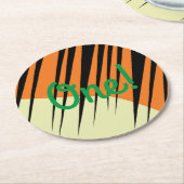 Wild One Safari 1st Birthday Party Kind Ronde Kartonnen Onderzetter (Gebogen)