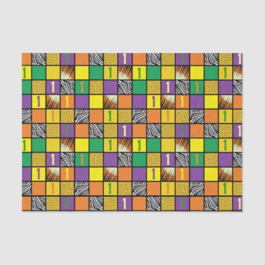 Wild One Safari 1st Birthday Party Kind Tissuepapier (Voorkant)