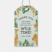 Wild One Safari 1st Birthday Pastel Green Gold Cadeaulabel (Voorkant)