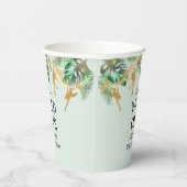 Wild One Safari 1st Birthday Pastel Green Gold Papieren Bekers (Rechts)