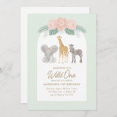 Wild One Safari 1ste verjaardag Kaart (Voorkant / Achterkant)