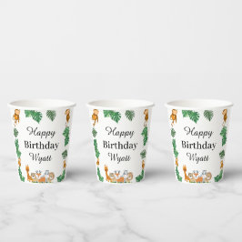 Wild One Safari Animal Birthday Cup Papieren Bekers
