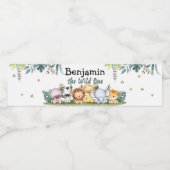 Wild One Safari Animal Birthday Étiquette de boute (Étiquettes simples)