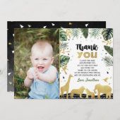 Wild One Safari Animal Merci Carte Note (Devant / Derrière)