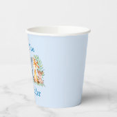 Wild One Safari Animals 1st Birthday Blue Papieren Bekers (Links)