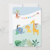 Wild One Safari Animals 1st Birthday Oerwoud Party Kaart (Achterkant)