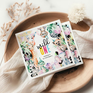 Wild One Safari Animals 1ste verjaardag Servet