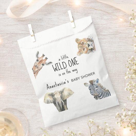 Wild One Safari Animals Baby shower Bedankzakje (Geknipt)