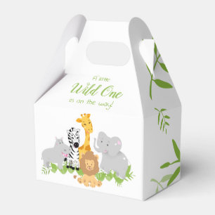 Wild One Safari Animals Baby shower Favor Box Bedankdoosjes