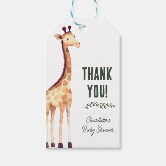 Wild One Safari Animals Baby shower Hartelijk dank Cadeaulabel (Voorkant)