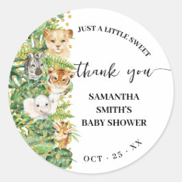 Wild One Safari Animals Baby shower Hartelijk dank Ronde Sticker