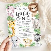 Wild One Safari Animals Baby Shower Invitation