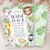 Wild One Safari Animals Baby Shower Invitation