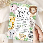 Wild One Safari Animals Baby Shower Invitation
