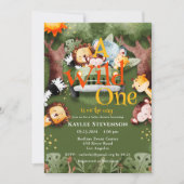 Wild One Safari Animals Baby shower Kaart (Voorkant)