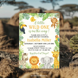 Wild One Safari Animals Baby Shower Kaart