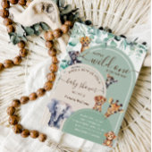 Wild One Safari Animals Baby shower Kaart