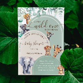 Wild One Safari Animals Baby shower Kaart