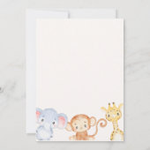 Wild One Safari Animals Birthday Party Invitation Kaart (Achterkant)