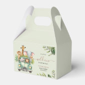 Wild One Safari Animals Boy Baby shower Bedankdoosjes (Achterkant)