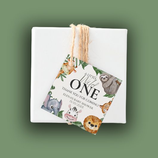 Wild One Safari Animals Boy Baby shower Bedankjes Labels