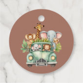 Wild One Safari Animals Boy Baby shower Bedankjes Labels (Achterkant)