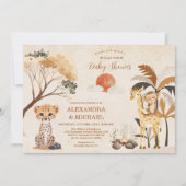 Wild One Safari Animals Boy Baby shower Kaart (Voorkant)