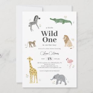 Wild One Safari Animals Geslacht Neutraal Baby sho Kaart