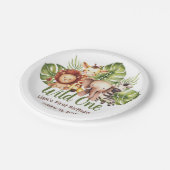 Wild One Safari Animals Greenery First Birthday Papieren Bordje (Gekanteld)